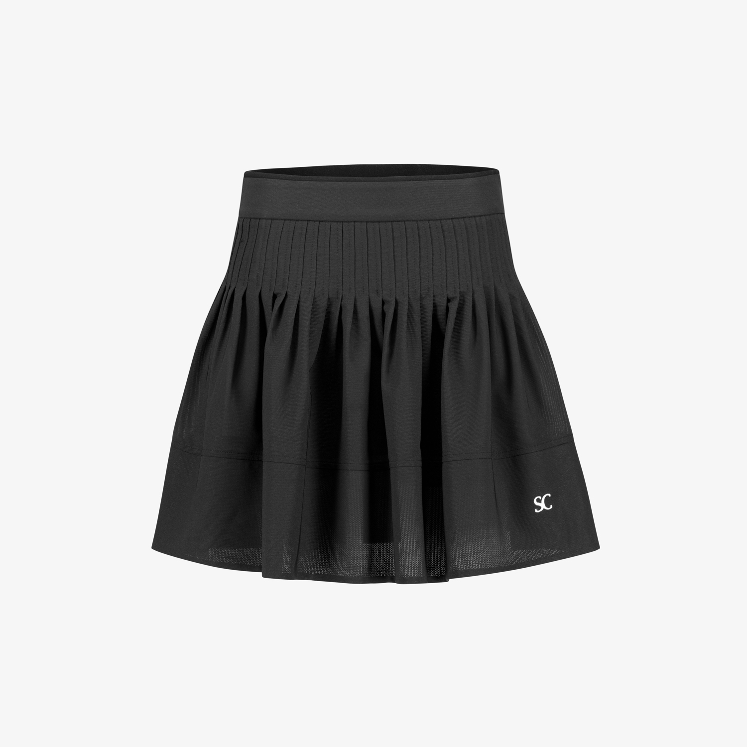 Pin-Tuck Flare Skirt_BK