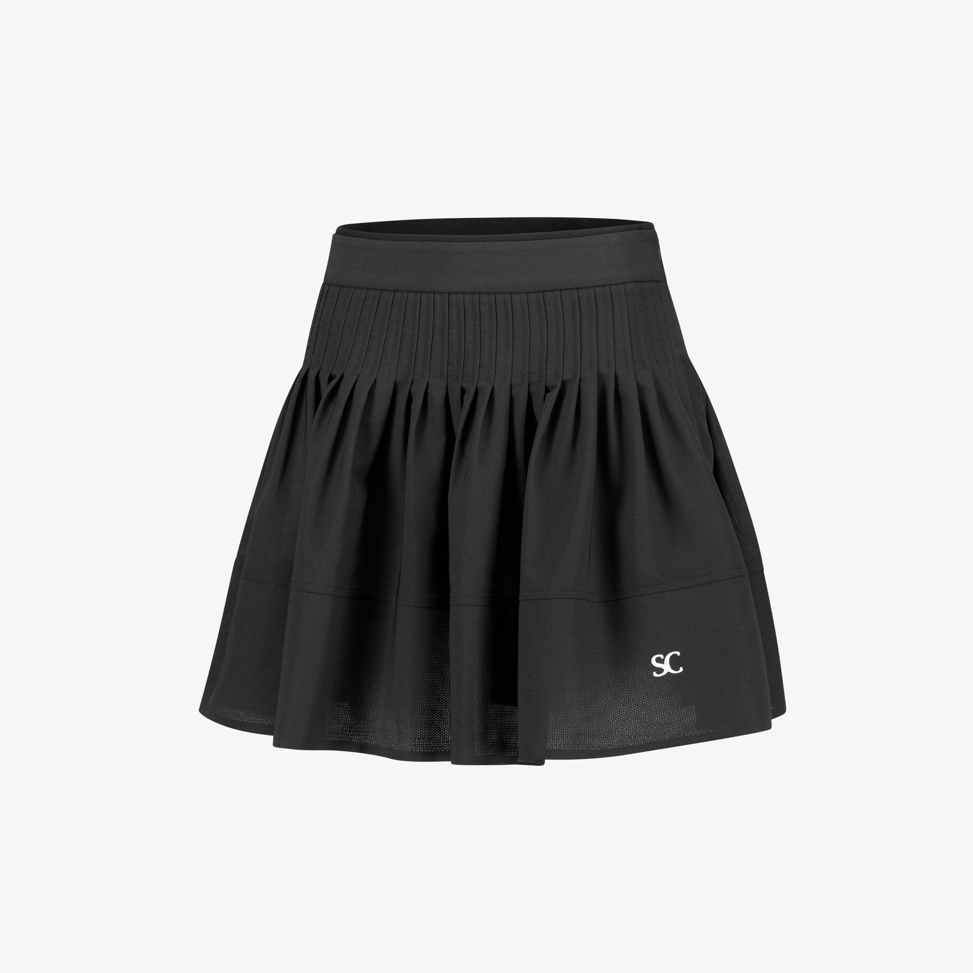 Pin-Tuck Flare Skirt_BK