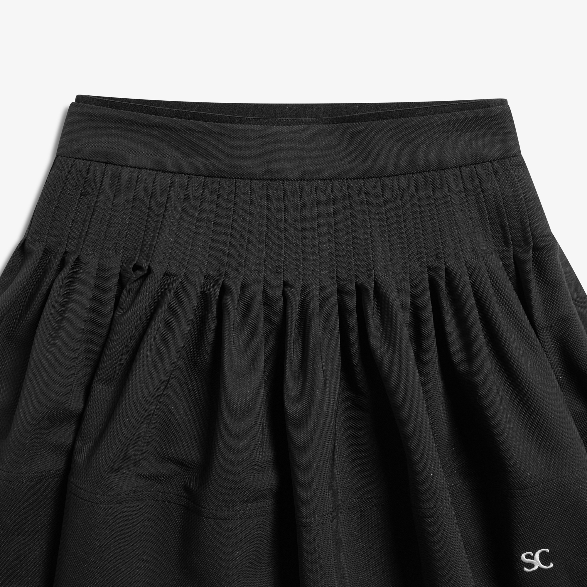 Pin-Tuck Flare Skirt_BK