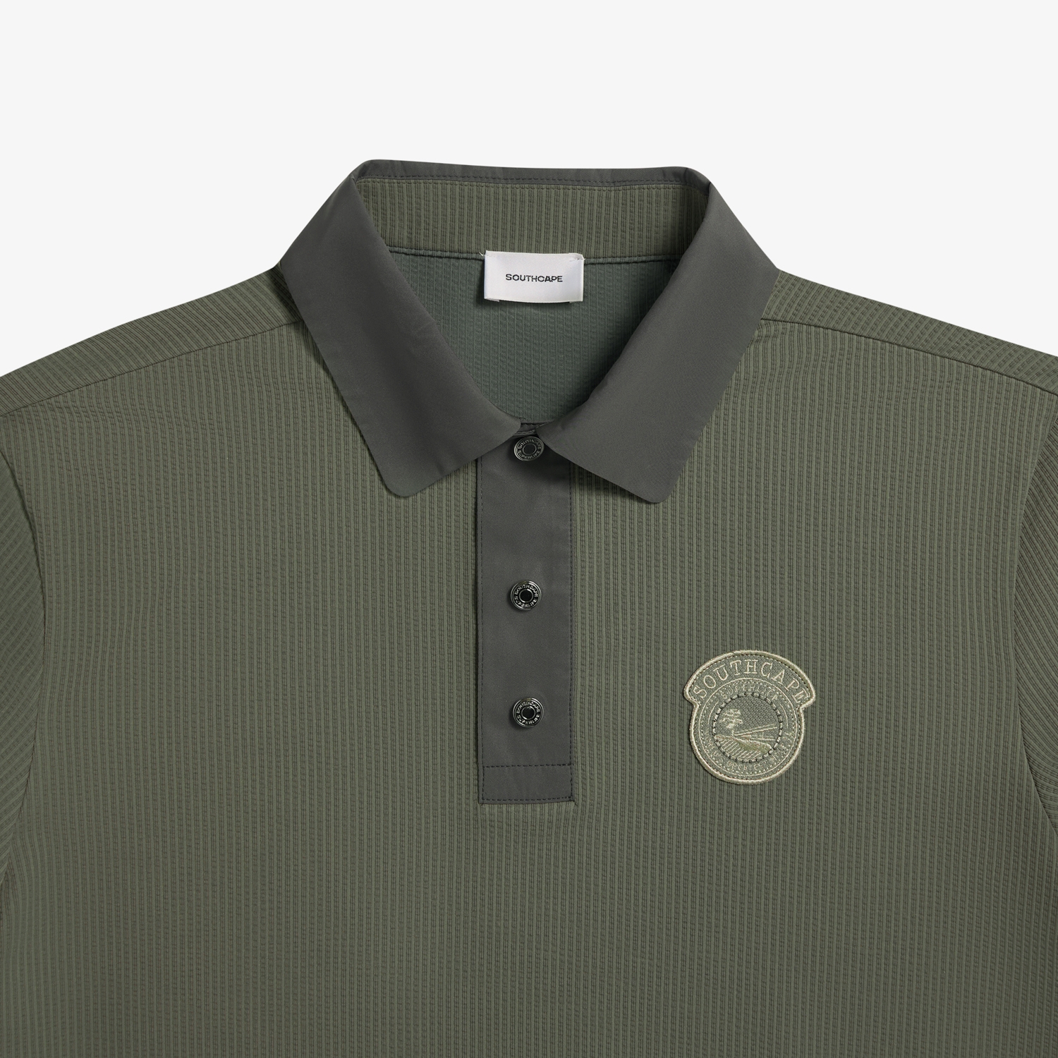 Seersucker Sunrise House Patch T-Shirt_KH