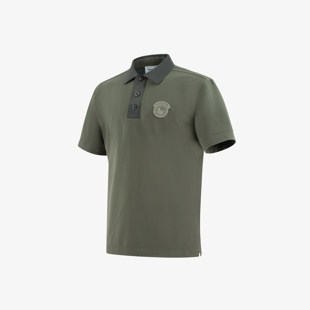 Seersucker Sunrise House Patch T-Shirt_KH