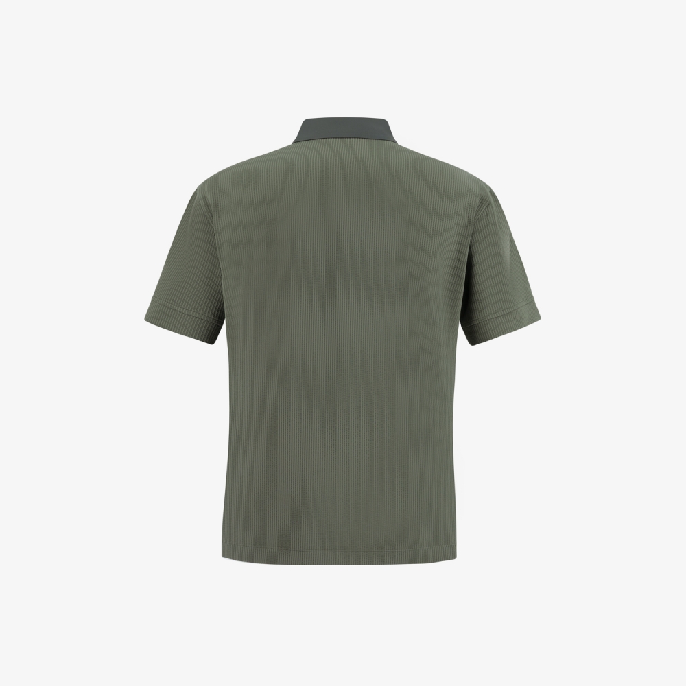 Seersucker Sunrise House Patch T-Shirt_KH