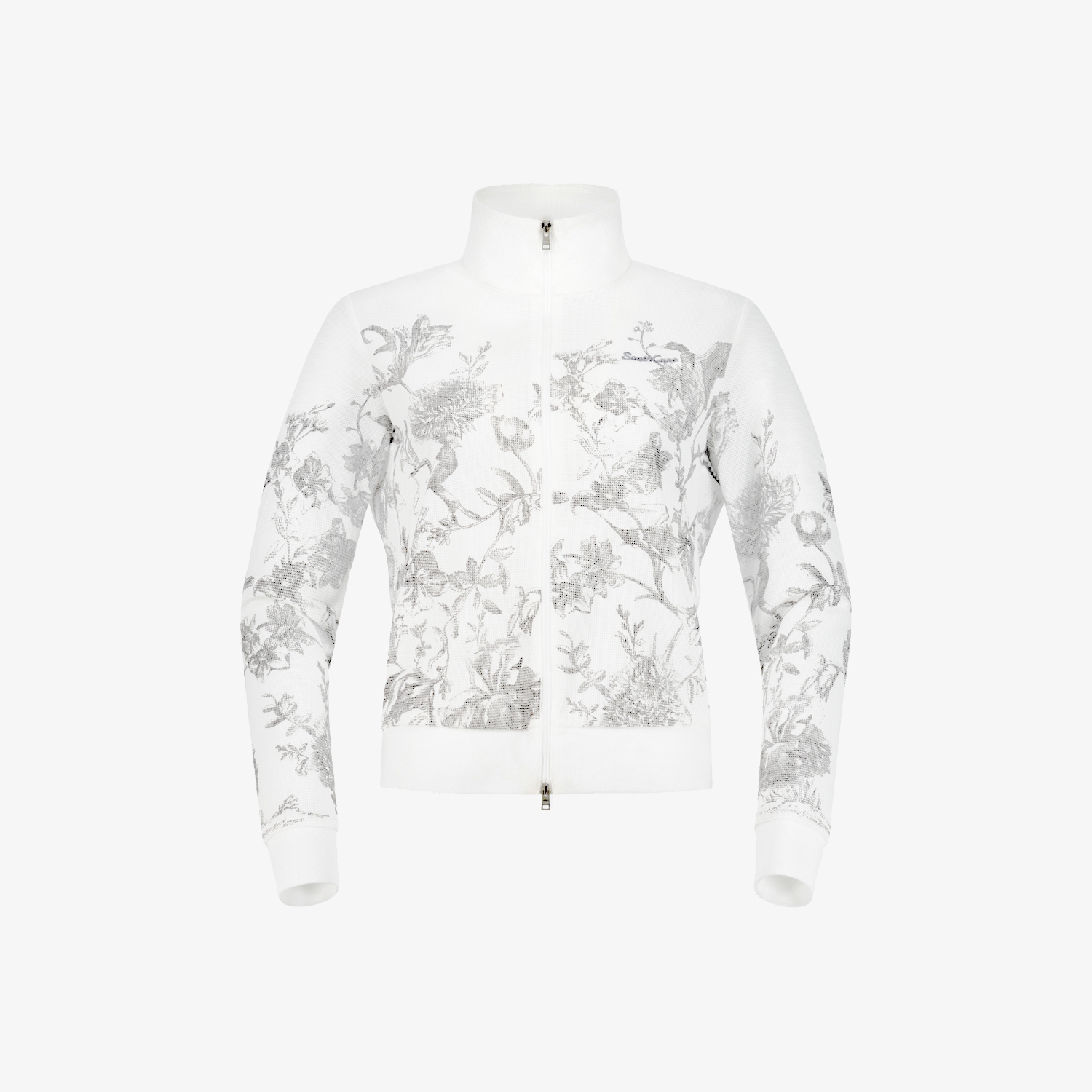 Blossom Mesh Zip-Up Jumper_WT