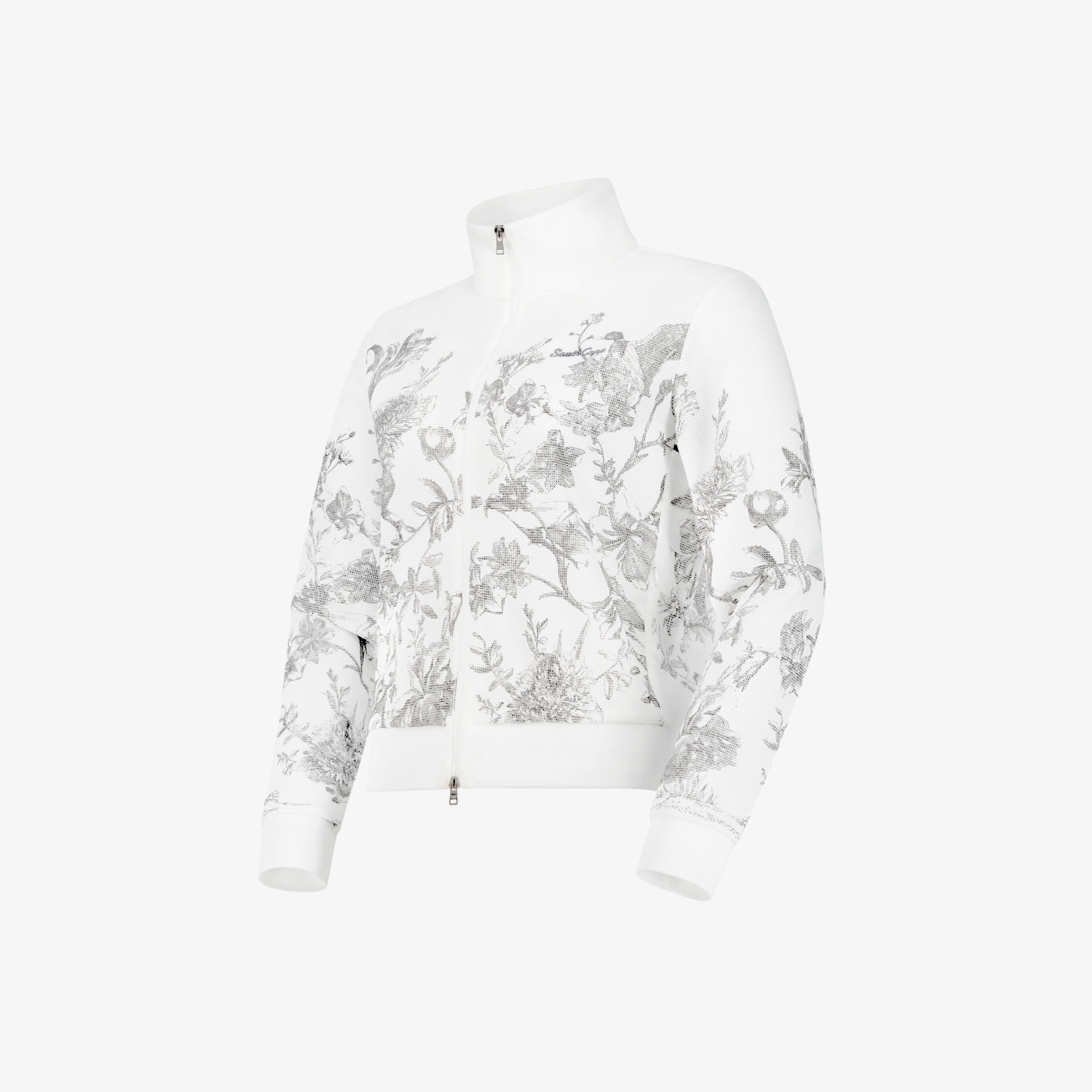 Blossom Mesh Zip-Up Jumper_WT