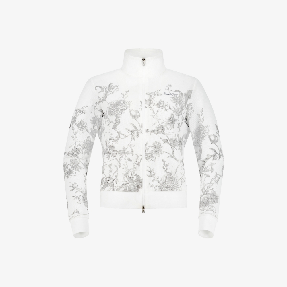 Blossom Mesh Zip-Up Jumper_WT