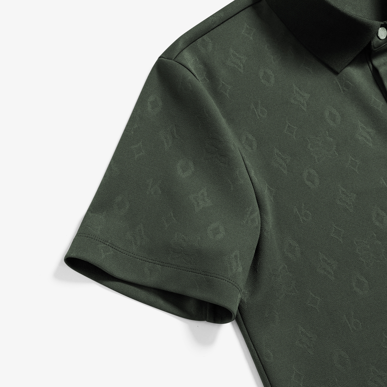 Jacquard Pattern Collar T-Shirt_KH