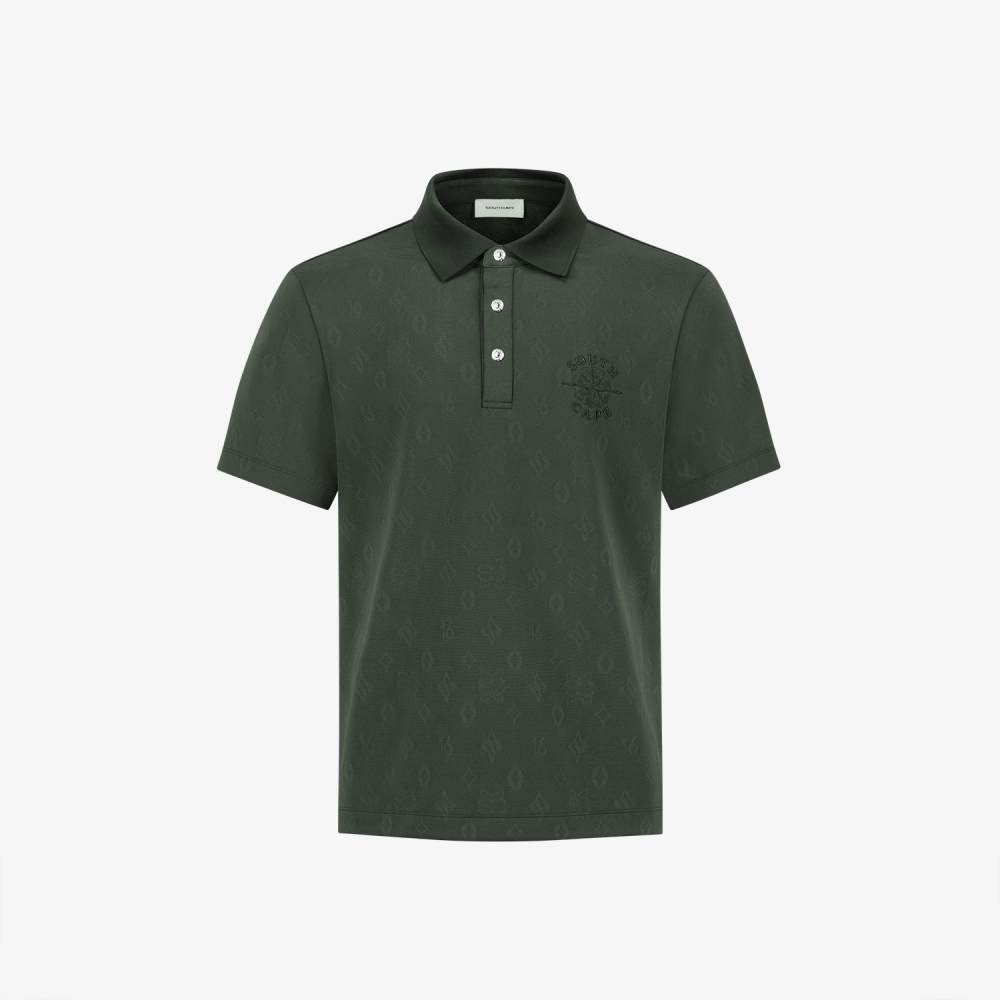 Jacquard Pattern Collar T-Shirt_KH