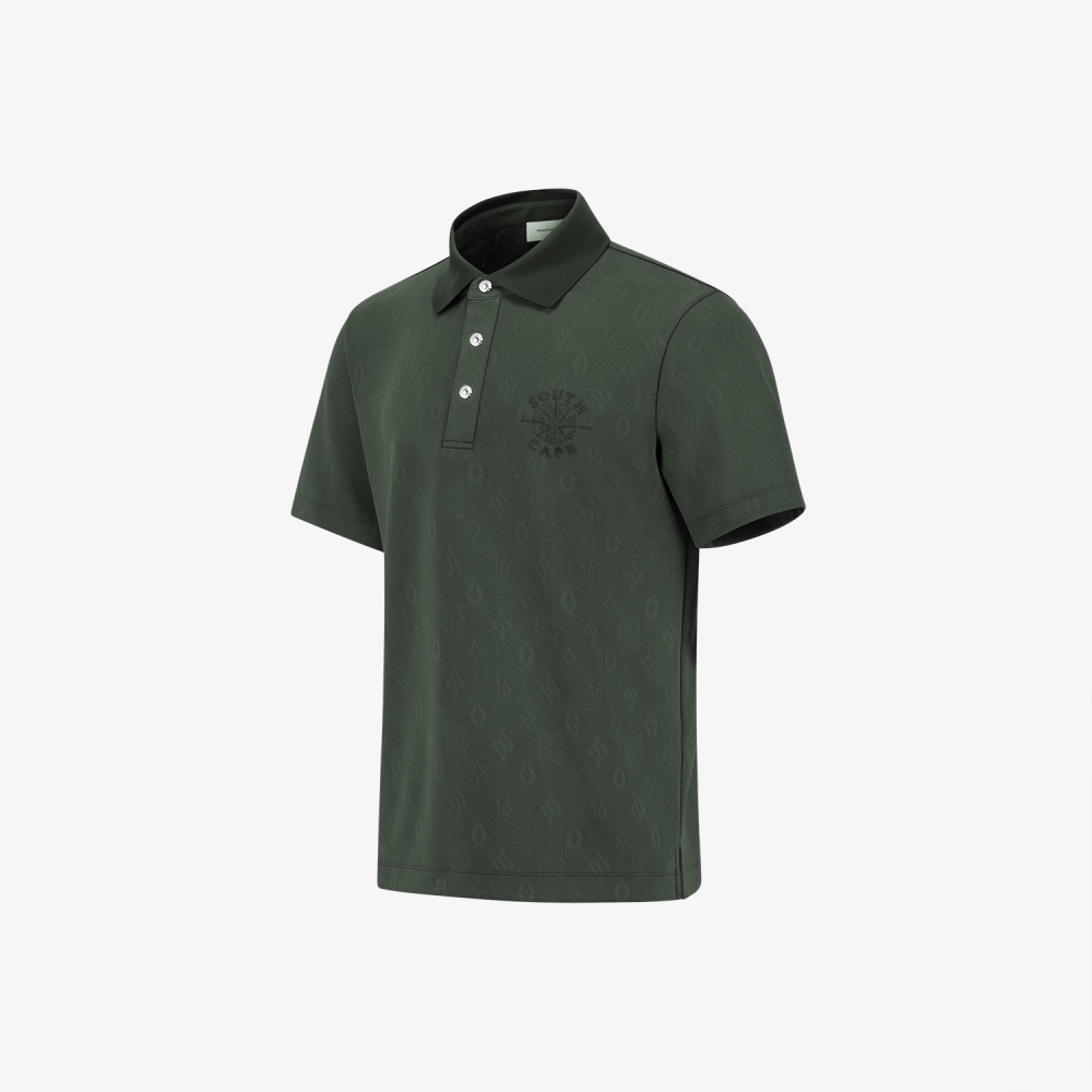 Jacquard Pattern Collar T-Shirt_KH