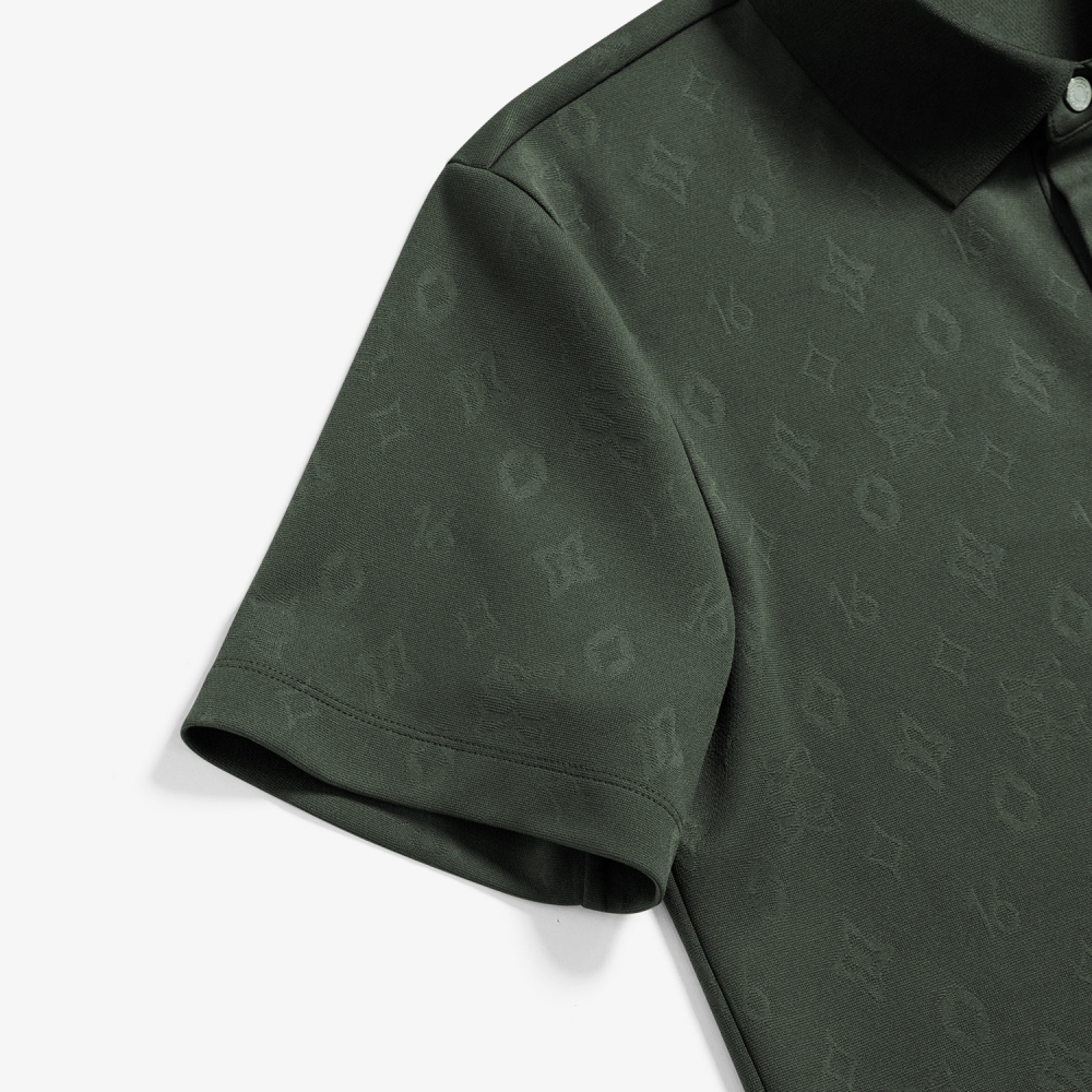 Jacquard Pattern Collar T-Shirt_KH