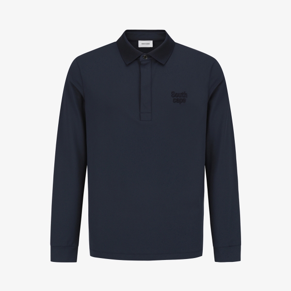 Long Sleeve Polo Shirt with Logo Embroidery_NA