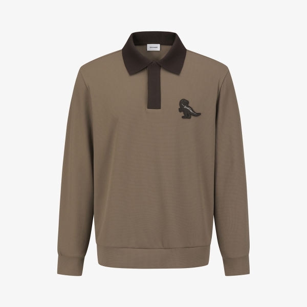 BUDDY Contrast Collar Long Sleeve T-Shirt_DE