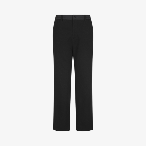 Fleece-Lined Elastic Waist Regular-Fit Pants_BK