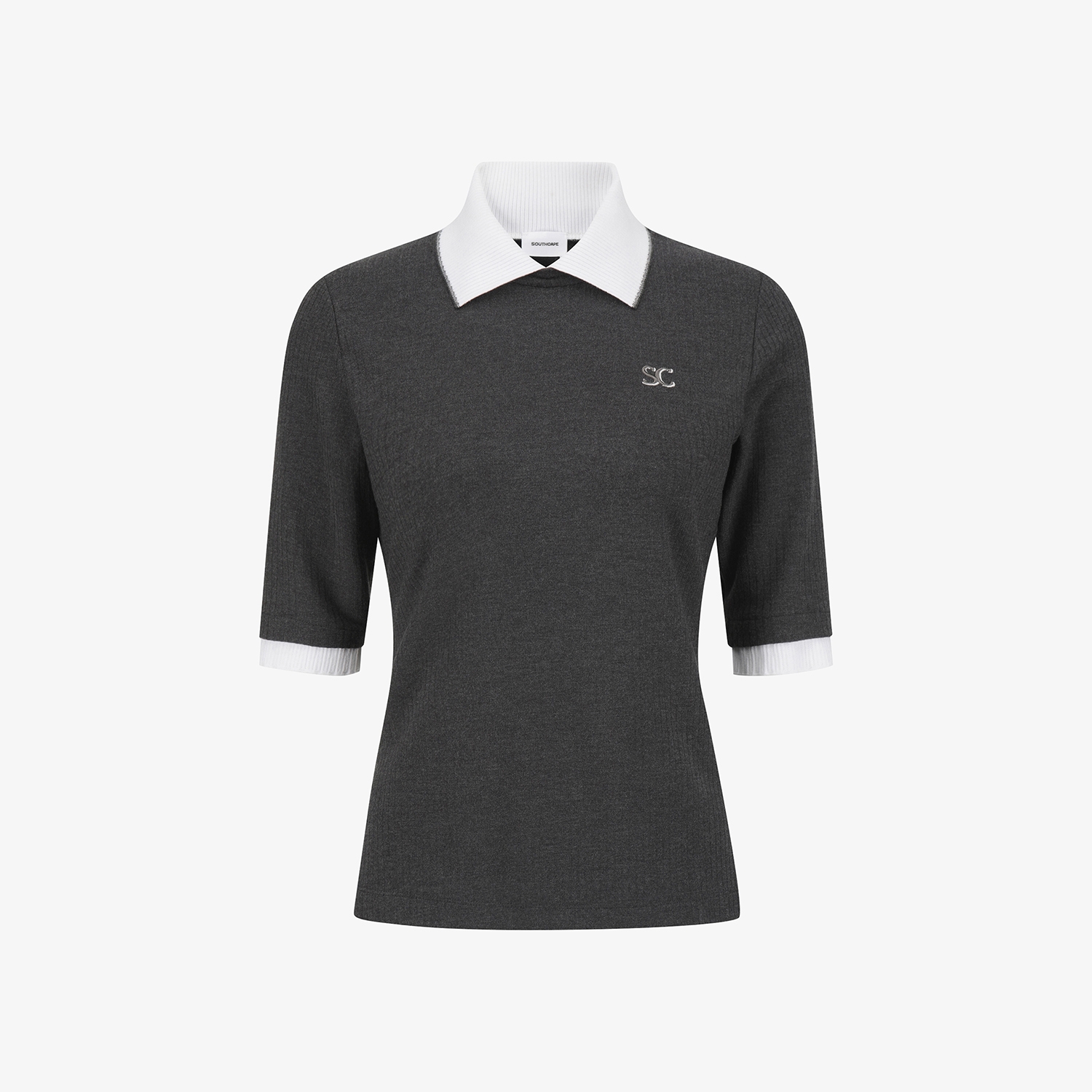 Soft Touch Ribbed Collar T-Shirt_CG