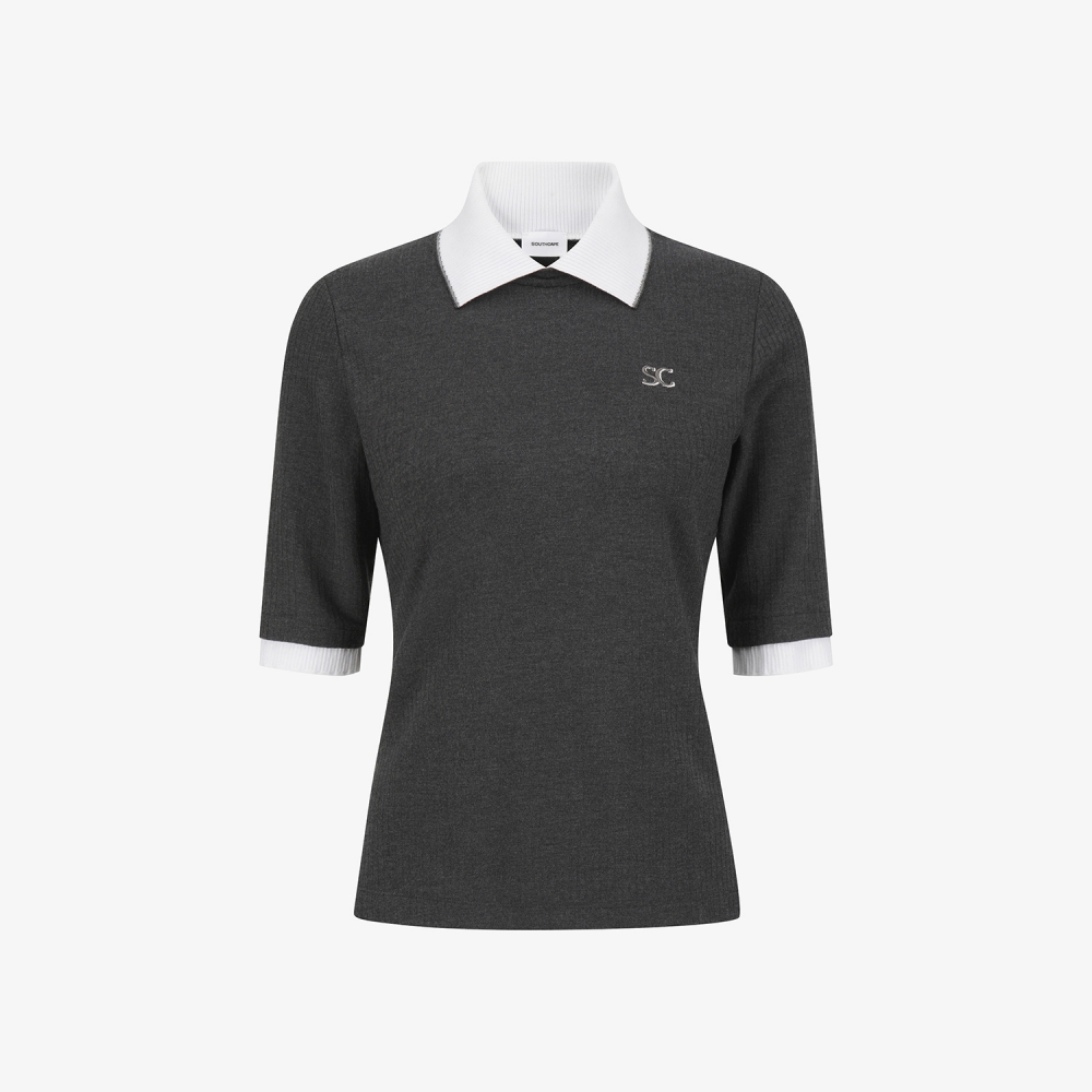 Soft Touch Ribbed Collar T-Shirt_CG