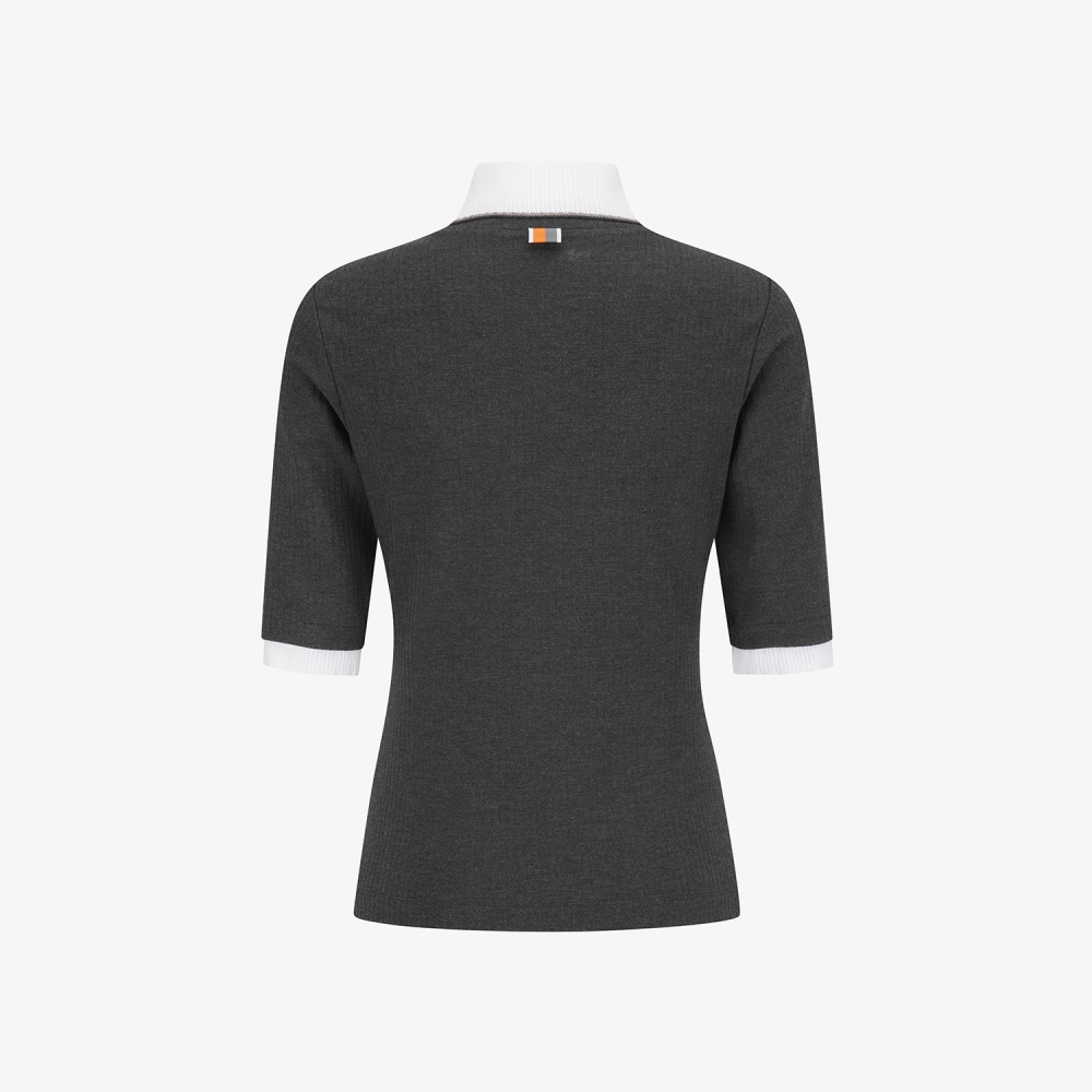 Soft Touch Ribbed Collar T-Shirt_CG