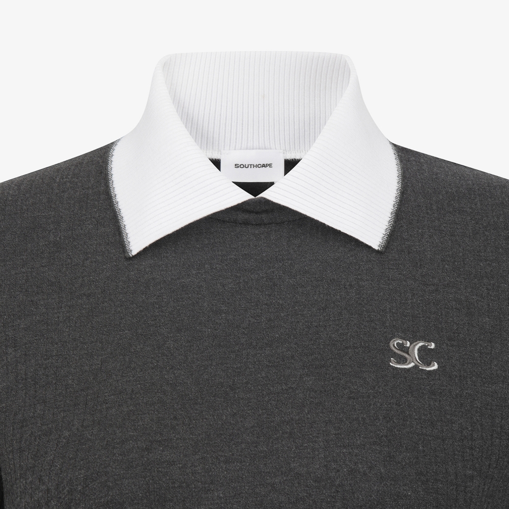 Soft Touch Ribbed Collar T-Shirt_CG