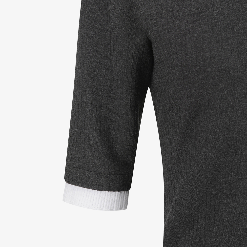 Soft Touch Ribbed Collar T-Shirt_CG