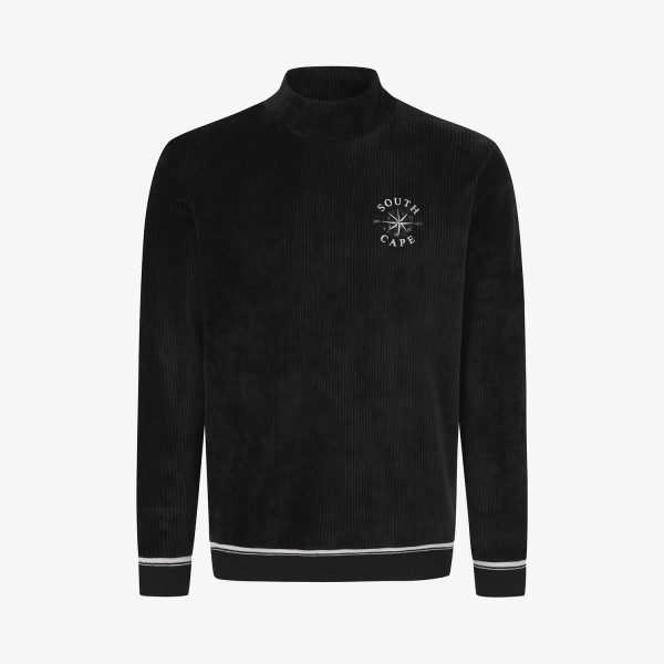 Southcross Velvet-Touch High-Neck Sweatshirt_BK
