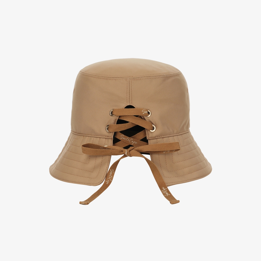 SC logo Lace-Up Ribbon Bucket Hat_BE