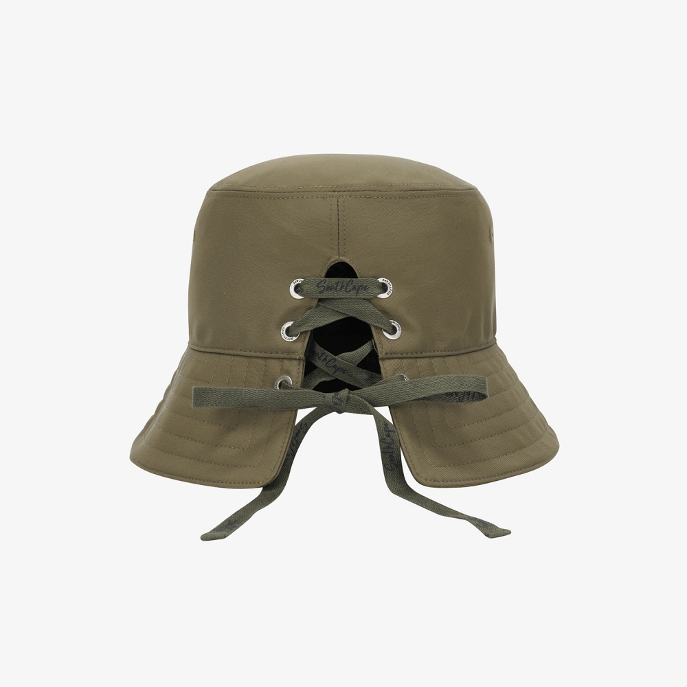 SC logo Lace-Up Ribbon Bucket Hat_KH