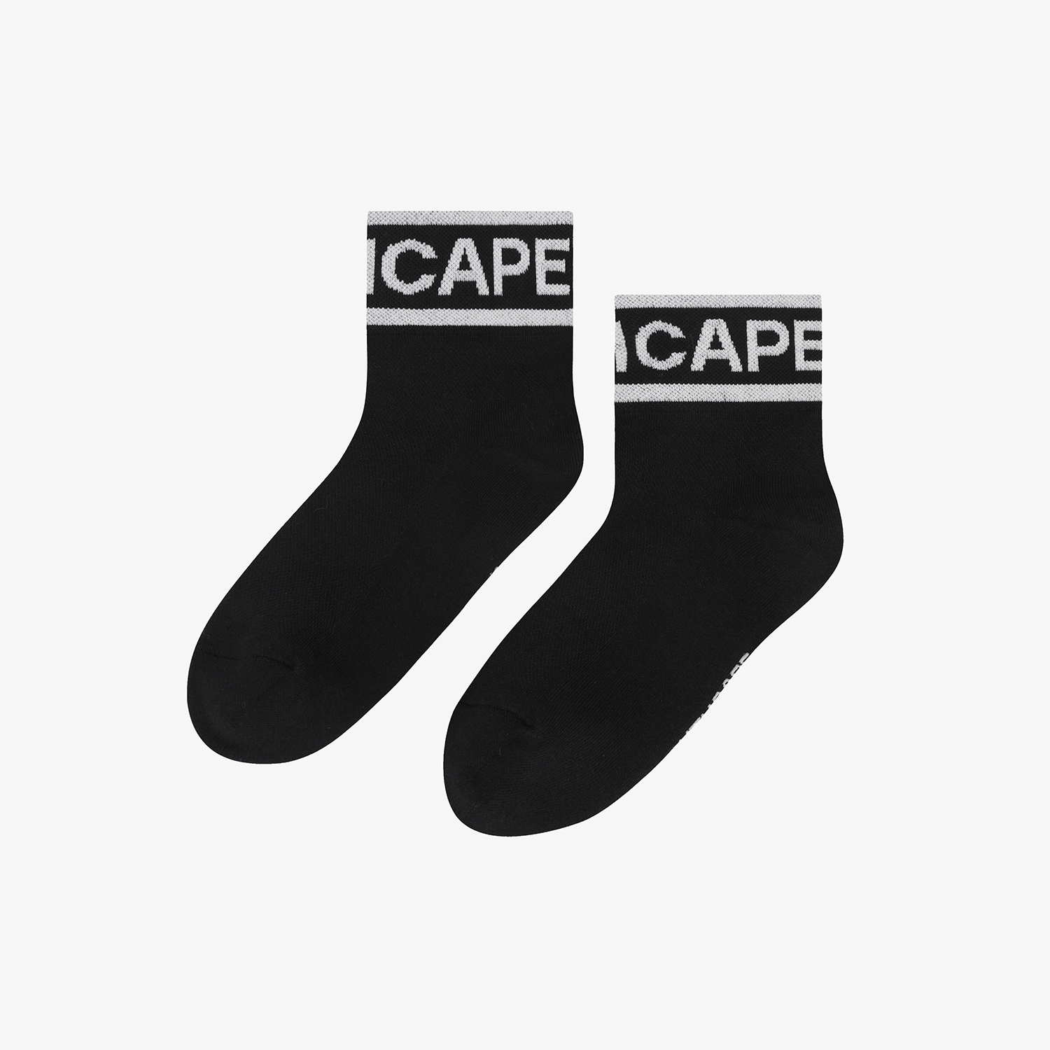 Color Contrast Logo Lettering Crew Socks_BK