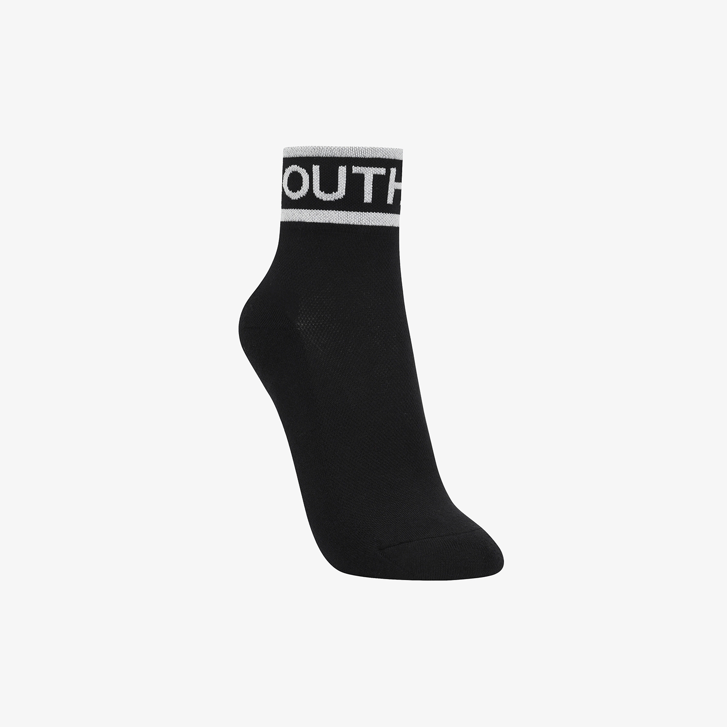 Color Contrast Logo Lettering Crew Socks_BK