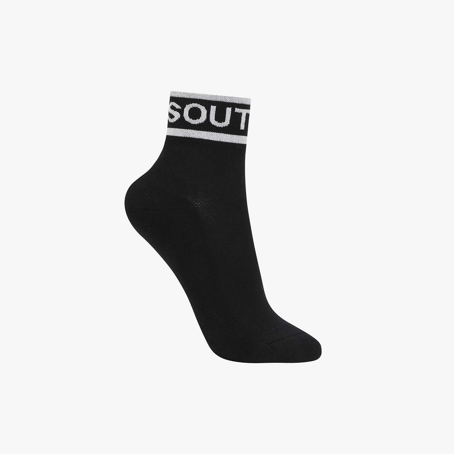 Color Contrast Logo Lettering Crew Socks_BK