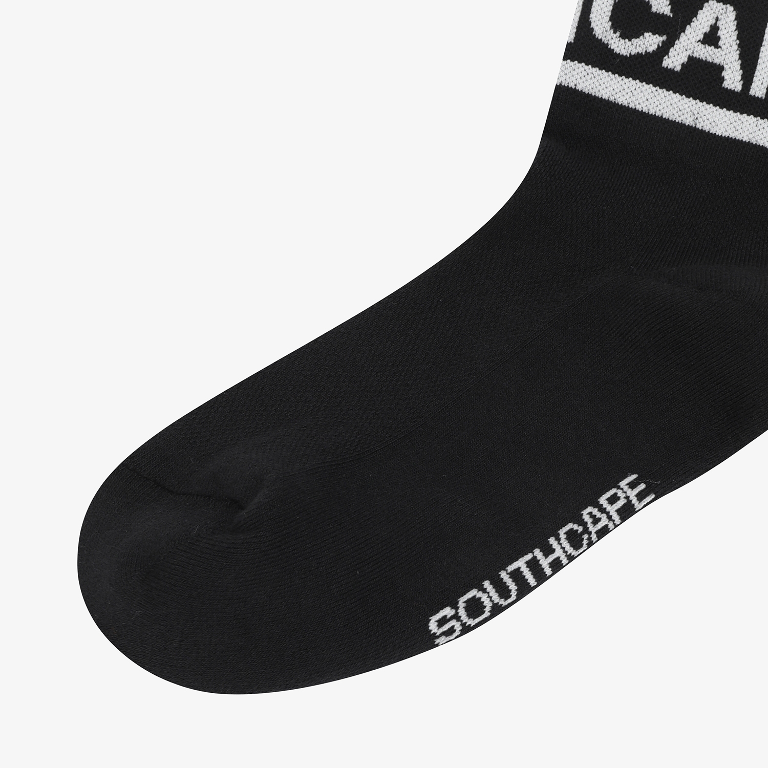 Color Contrast Logo Lettering Crew Socks_BK