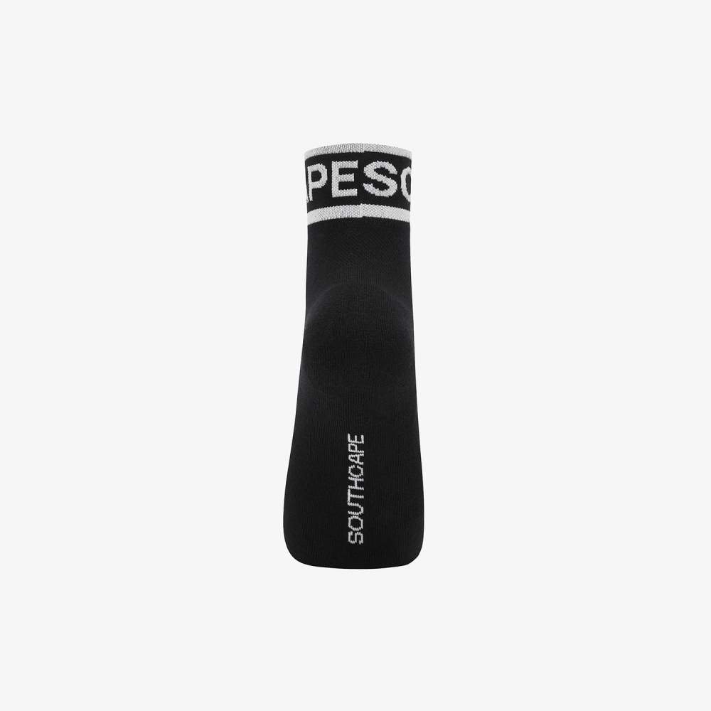 Color Contrast Logo Lettering Crew Socks_BK