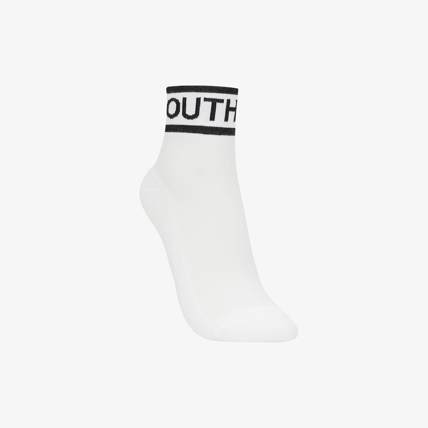 Color Contrast Logo Lettering Crew Socks_WT