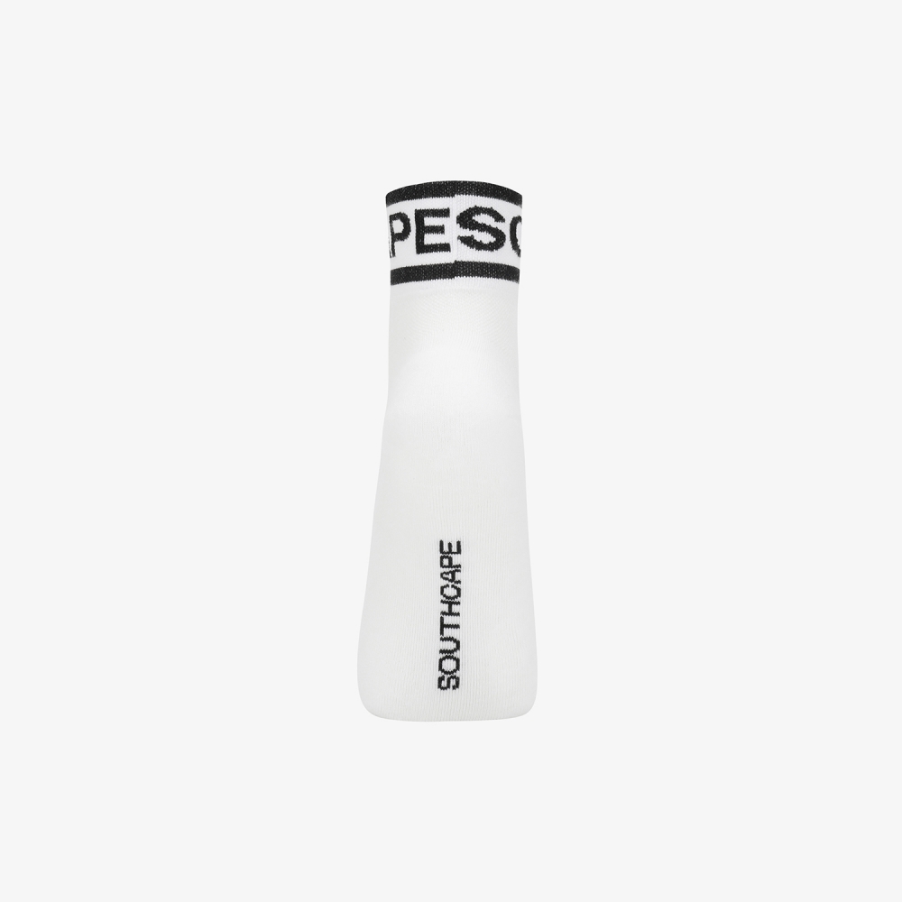 Color Contrast Logo Lettering Crew Socks_WT
