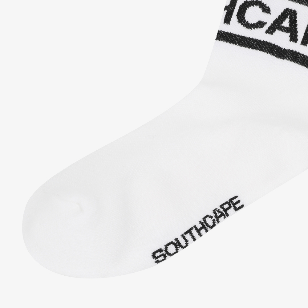 Color Contrast Logo Lettering Crew Socks_WT