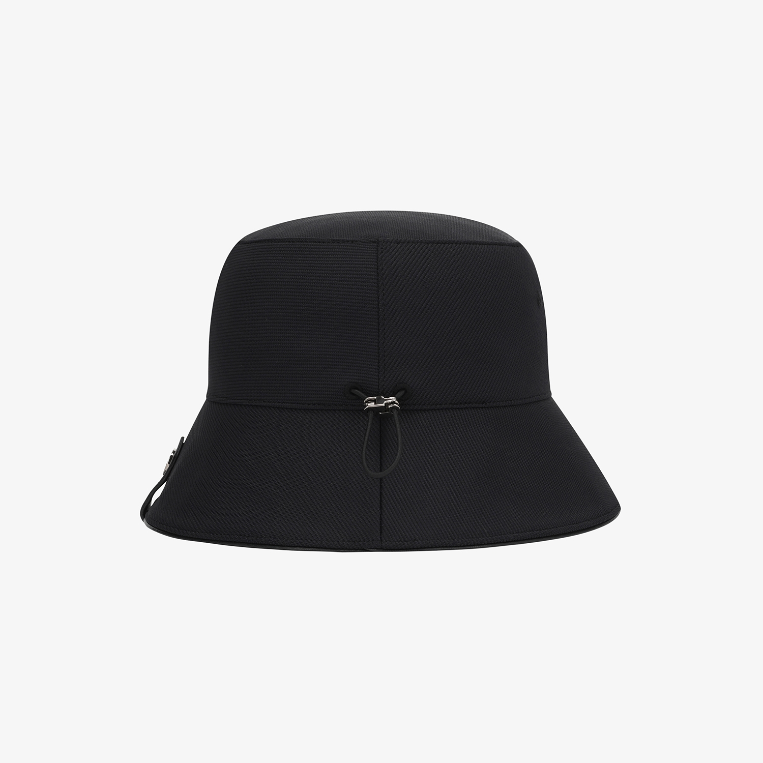 Logo Leather Piping Bucket Hat_BK