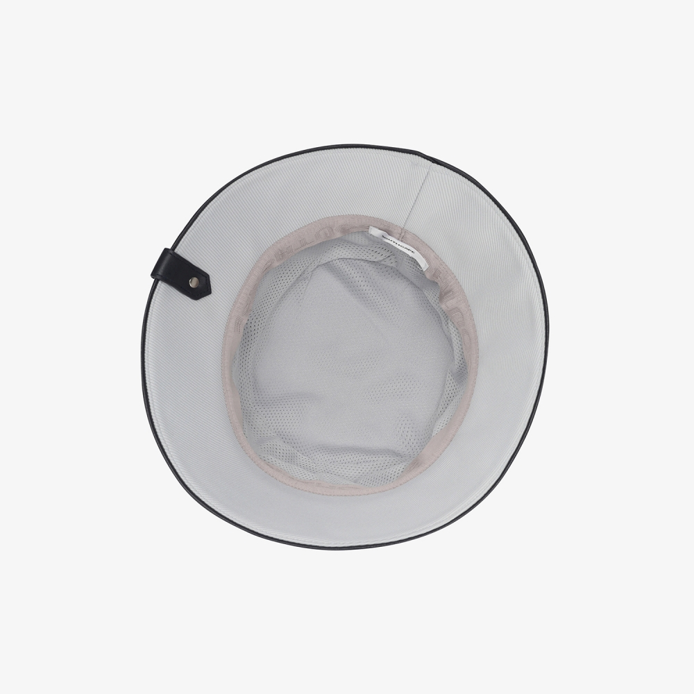 Logo Leather Piping Bucket Hat_LG