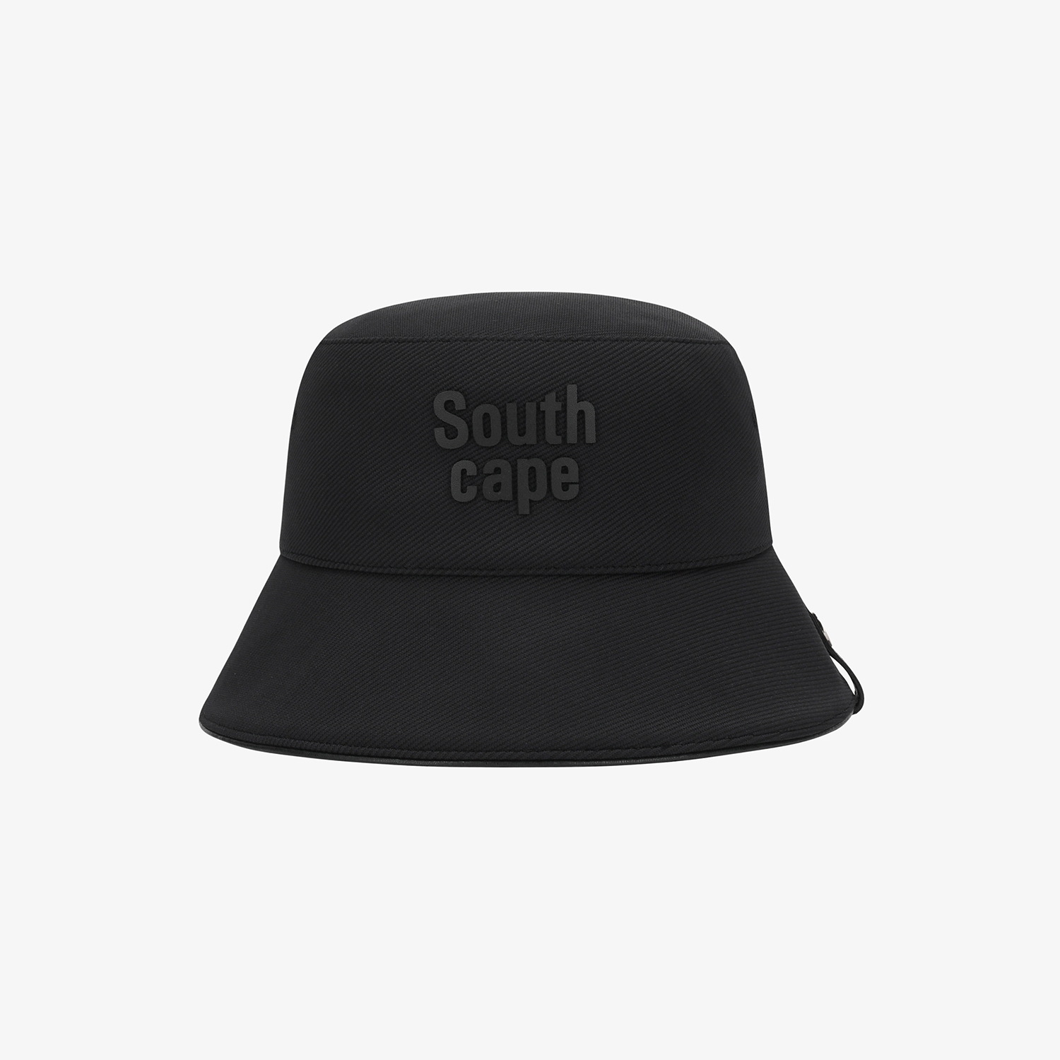 Logo Leather Piping Bucket Hat_BK