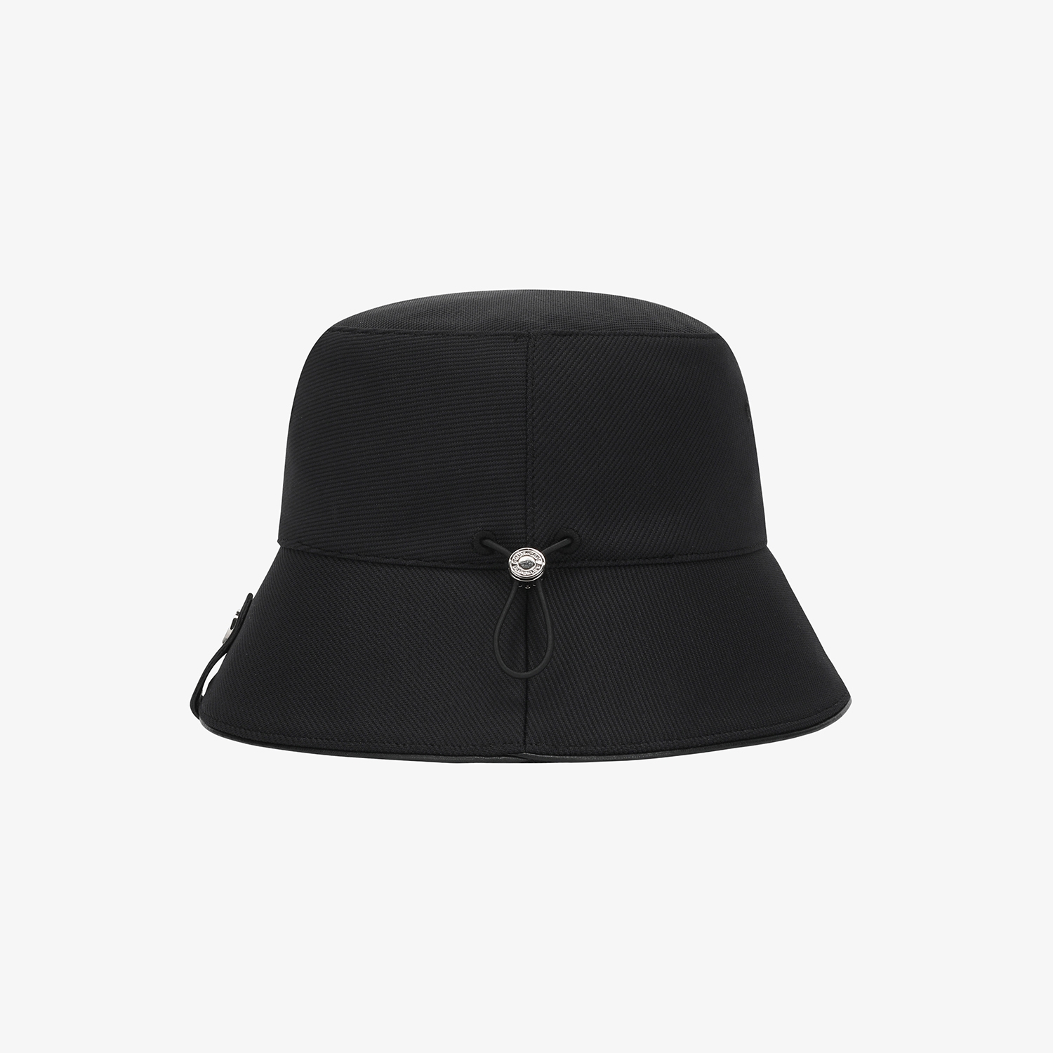 Logo Leather Piping Bucket Hat_BK