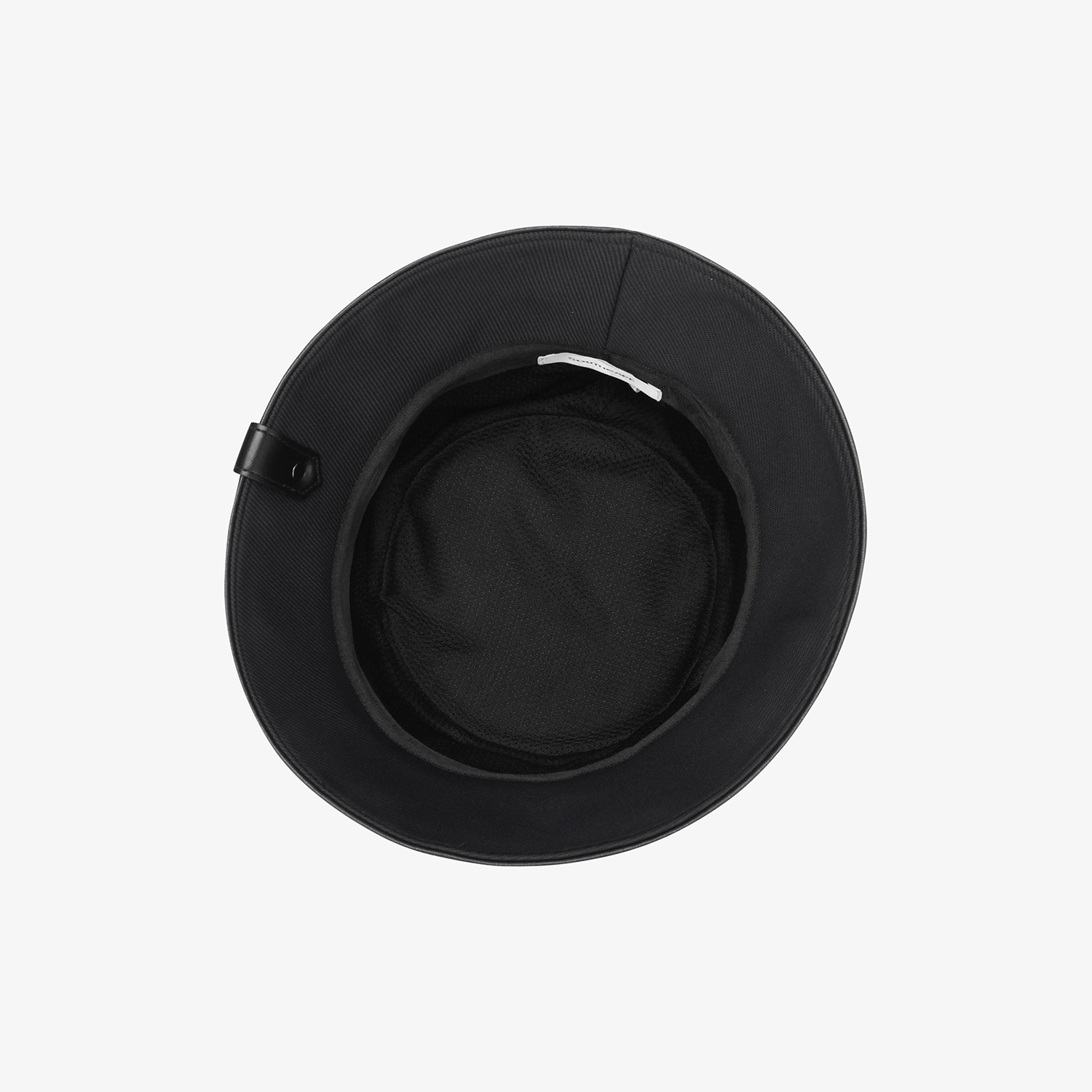 Logo Leather Piping Bucket Hat_BK