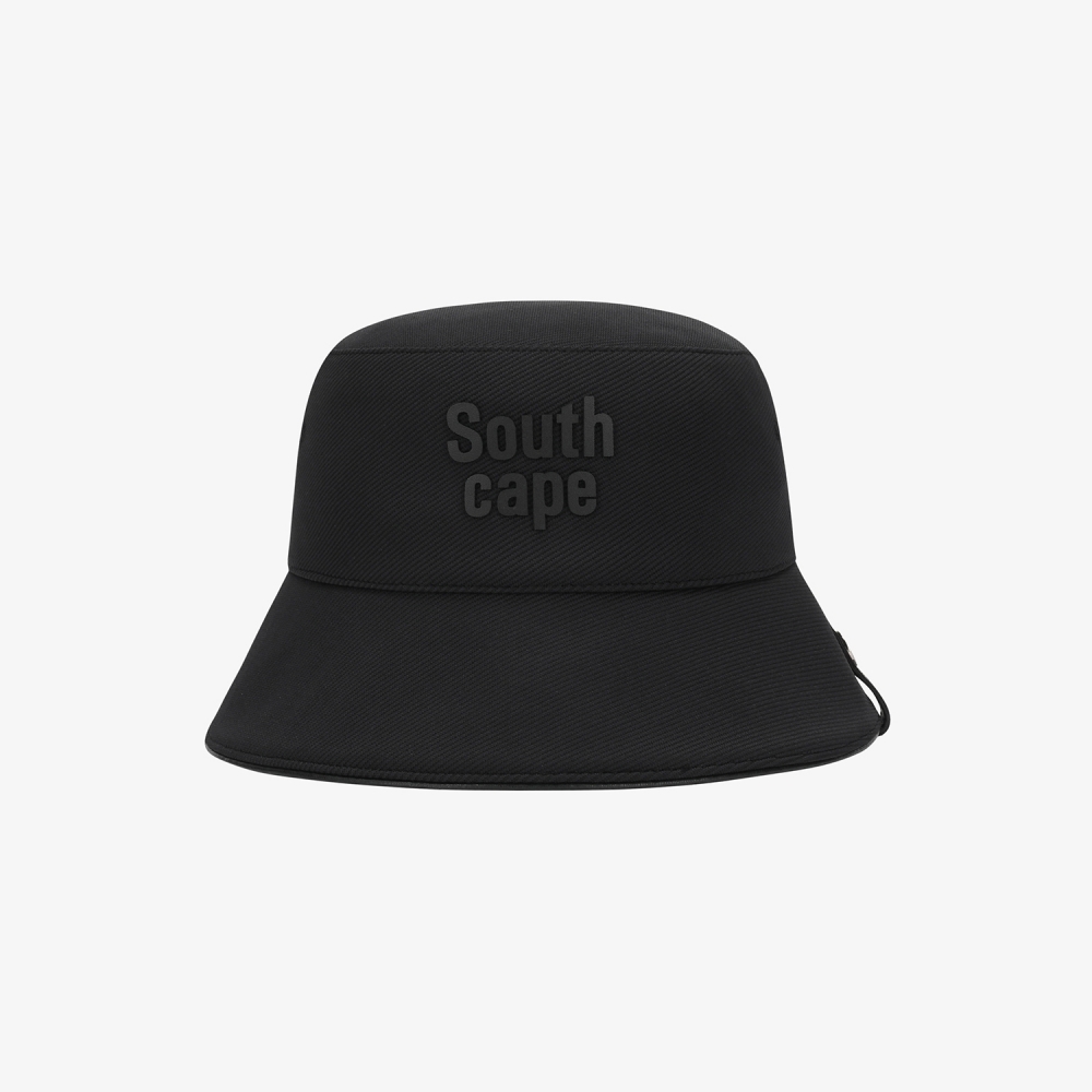 Logo Leather Piping Bucket Hat_BK
