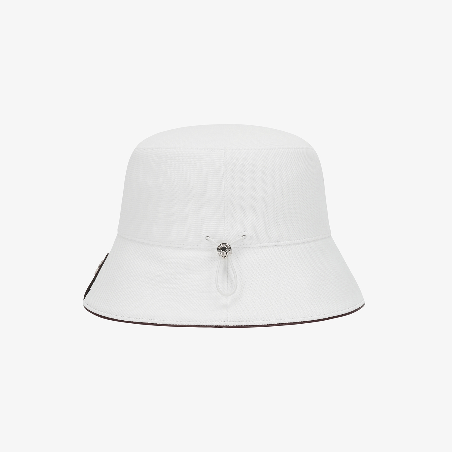 Logo Leather Piping Bucket Hat_WT