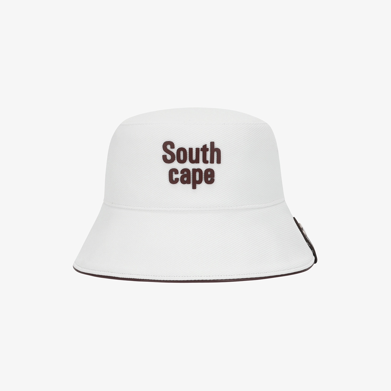Logo Leather Piping Bucket Hat_WT