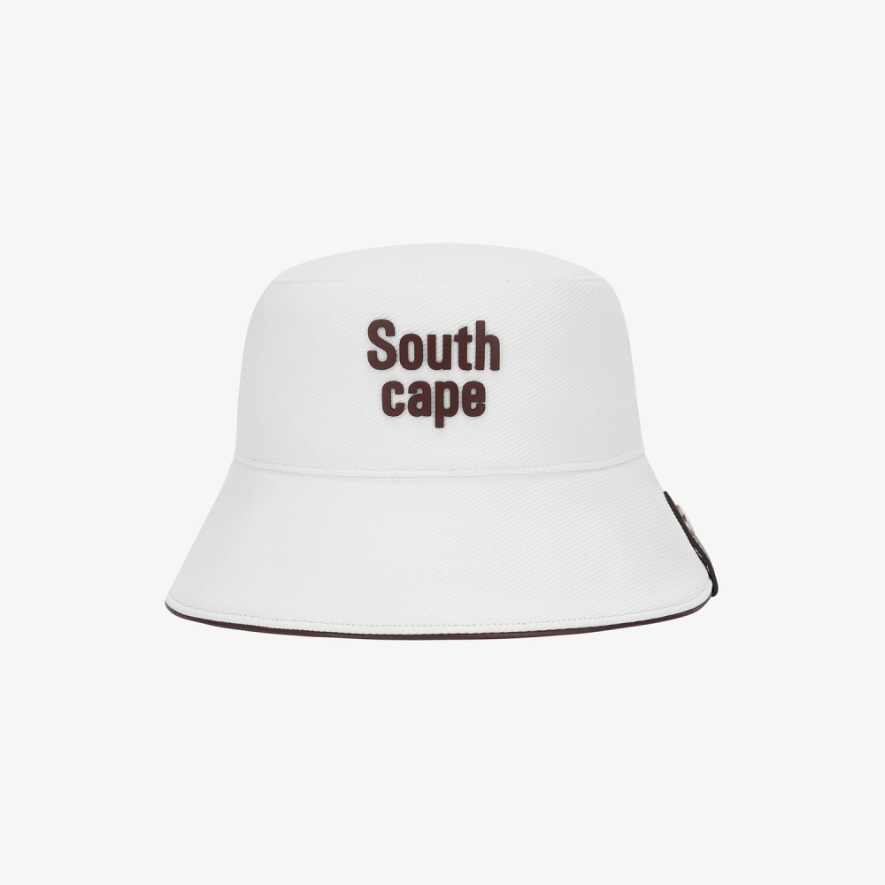 Logo Leather Piping Bucket Hat_WT