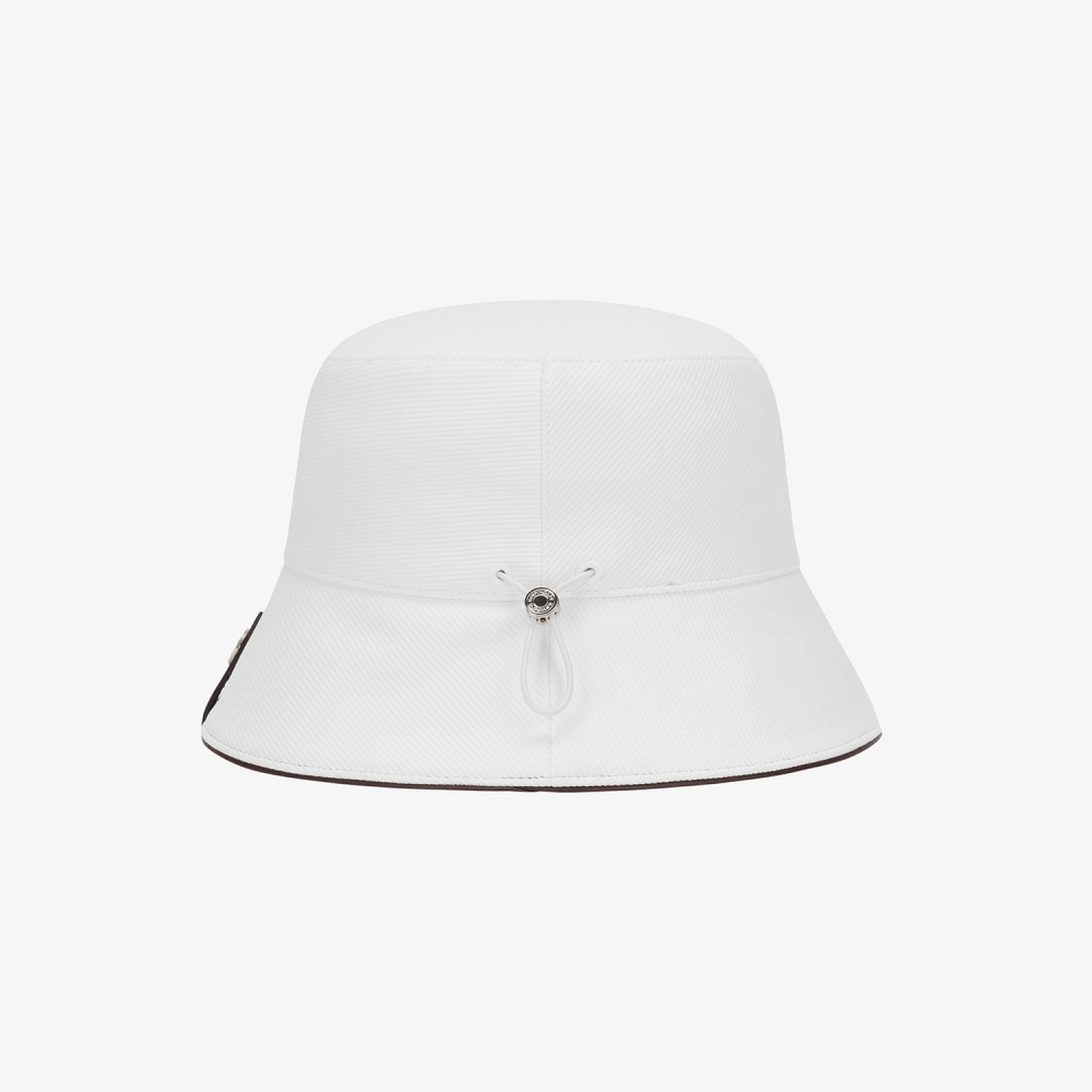Logo Leather Piping Bucket Hat_WT