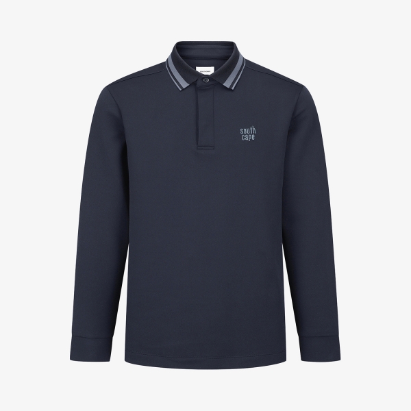 Contrast Line Long-Sleeve Polo Shirt_DA