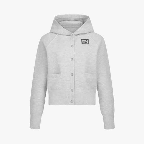 Contrast Logo Hooded Knit Cardigan_LG