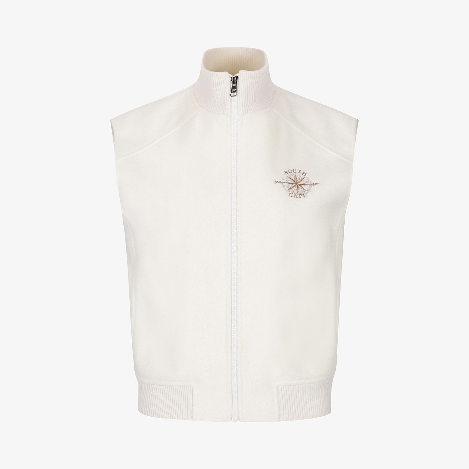Southcross Wool High-Neck Zip-Up Vest_WT