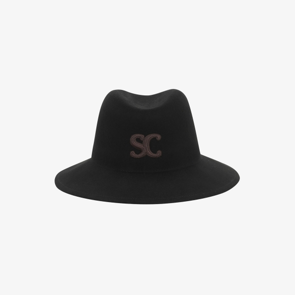 SC Logo Wool Felt Fedora Hat_BK
