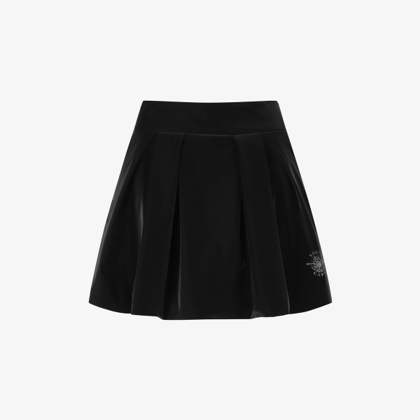 Southcross Glossy Volume Pleated Skirt_BK