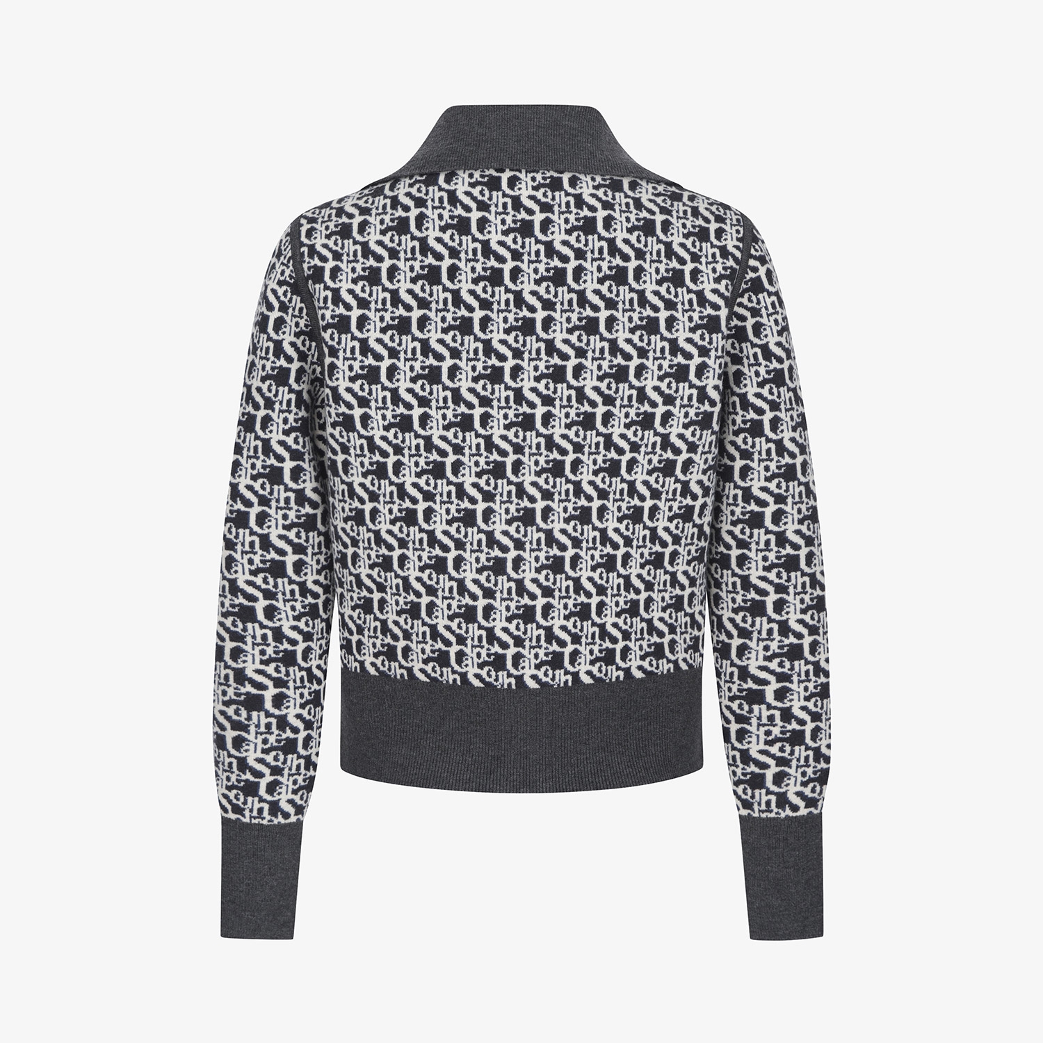 Reversible High-Neck Jacquard Zip-Up Knit_DG