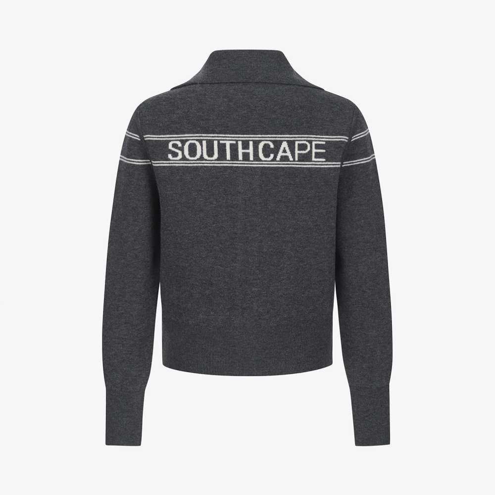 Reversible High-Neck Jacquard Zip-Up Knit_DG