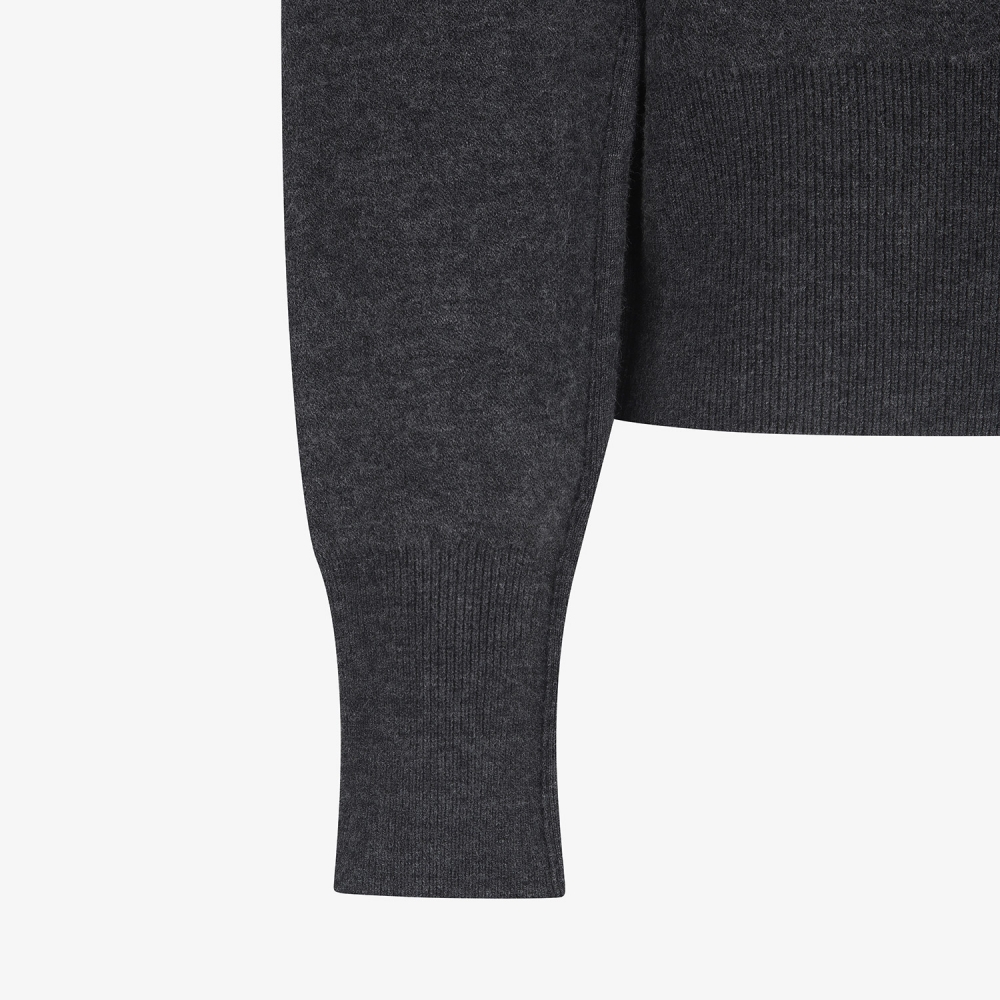 Reversible High-Neck Jacquard Zip-Up Knit_DG